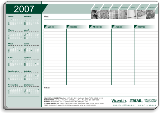 Agendas tipo Planner de escritorio